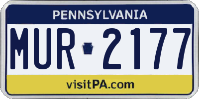 PA license plate MUR2177