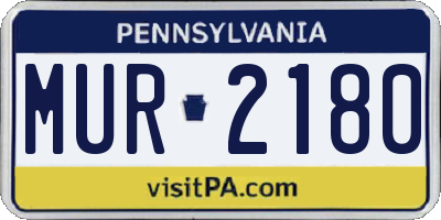 PA license plate MUR2180