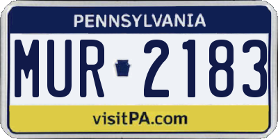 PA license plate MUR2183