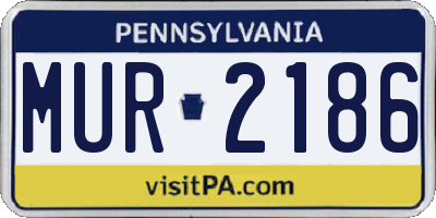PA license plate MUR2186
