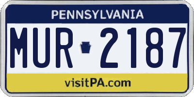 PA license plate MUR2187