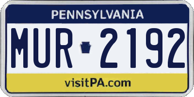 PA license plate MUR2192
