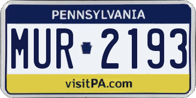 PA license plate MUR2193