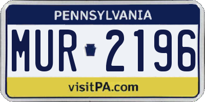 PA license plate MUR2196