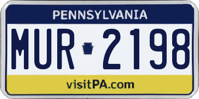 PA license plate MUR2198