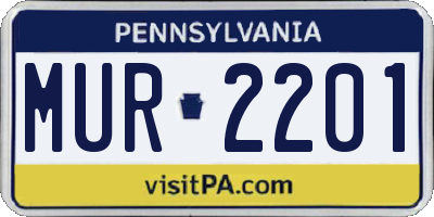 PA license plate MUR2201