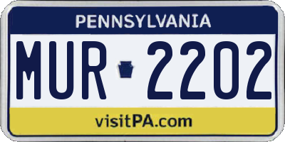 PA license plate MUR2202