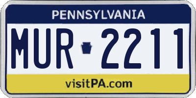 PA license plate MUR2211