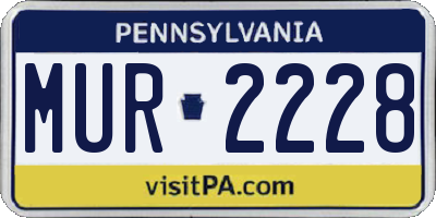 PA license plate MUR2228