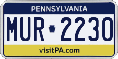 PA license plate MUR2230