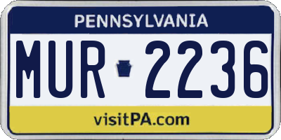 PA license plate MUR2236