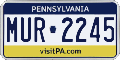 PA license plate MUR2245