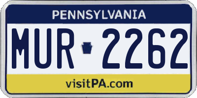 PA license plate MUR2262
