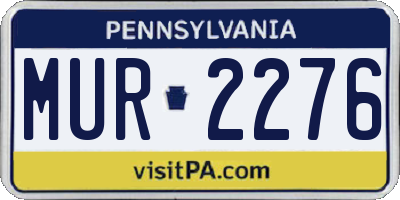 PA license plate MUR2276