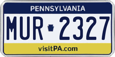 PA license plate MUR2327