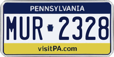 PA license plate MUR2328