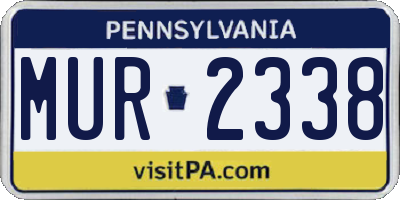 PA license plate MUR2338