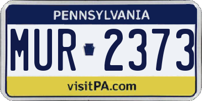 PA license plate MUR2373