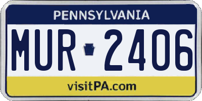 PA license plate MUR2406