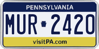 PA license plate MUR2420