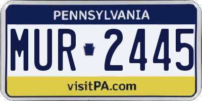 PA license plate MUR2445