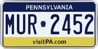 PA license plate MUR2452