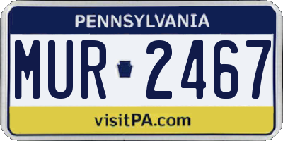 PA license plate MUR2467