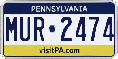 PA license plate MUR2474