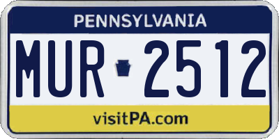 PA license plate MUR2512