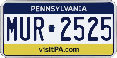 PA license plate MUR2525