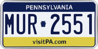PA license plate MUR2551