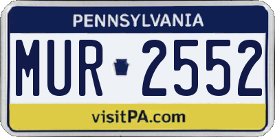 PA license plate MUR2552