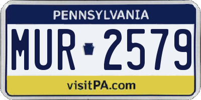 PA license plate MUR2579