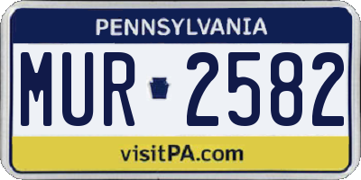 PA license plate MUR2582