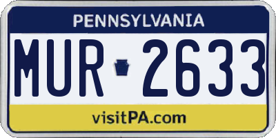 PA license plate MUR2633