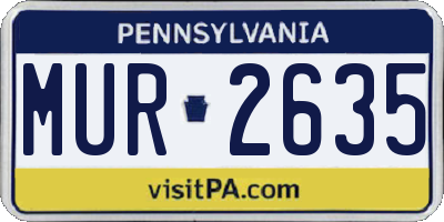PA license plate MUR2635
