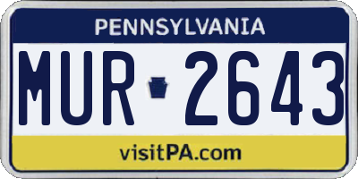 PA license plate MUR2643