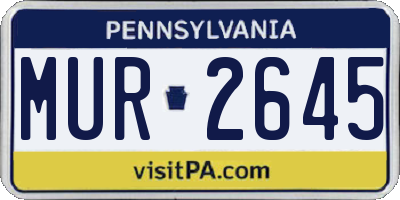 PA license plate MUR2645
