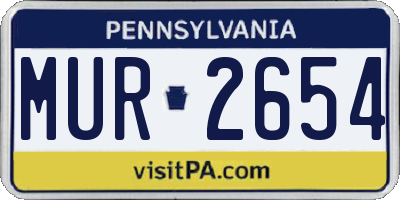 PA license plate MUR2654