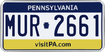 PA license plate MUR2661