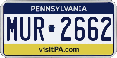 PA license plate MUR2662