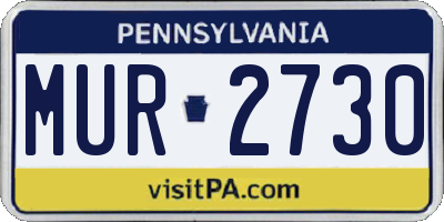 PA license plate MUR2730