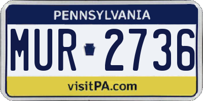PA license plate MUR2736