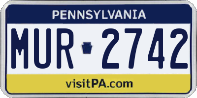 PA license plate MUR2742