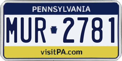 PA license plate MUR2781
