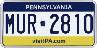 PA license plate MUR2810
