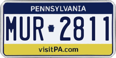 PA license plate MUR2811
