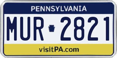 PA license plate MUR2821