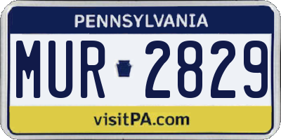 PA license plate MUR2829