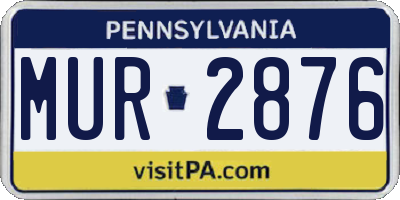 PA license plate MUR2876